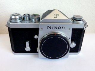1969 Vintage Nikon F Camera Body With Standard Eye - Level Finder Prism