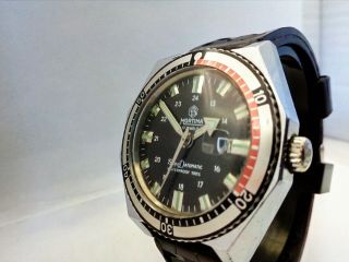 Vintage Classic Mortima Datomatic Diver Mechanical Watch 17 Jewels Running