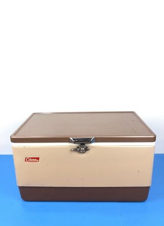 Vintage Coleman Large Metal Ice Chest Cooler Box W/ Tray & Side Bottle Openers