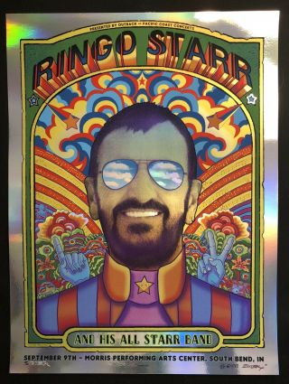 Emek Ultra Rare Ringo Starr Foil 25/25 The Beatles Poster 2018 S/n