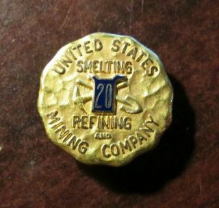 Vintage United States Smelting Refining And Mining Company 20yr 14k Gold Tie Pin