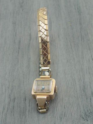 Vintage Bulova 14k Rose Gold Ladies Wristwatch; Vgc & Well