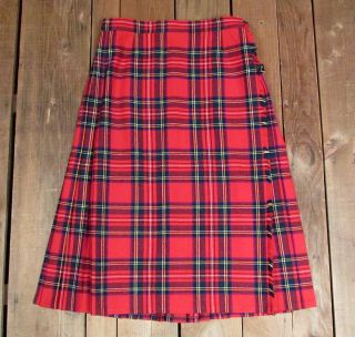 Vintage D.  Mcarthur Of Scotland Pure Wool Tartan Plaid Kilt Skirt Sz.  18