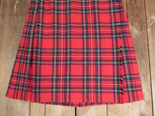 Vintage D.  McArthur of Scotland Pure Wool Tartan Plaid Kilt Skirt Sz.  18 3