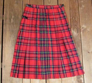Vintage D.  McArthur of Scotland Pure Wool Tartan Plaid Kilt Skirt Sz.  18 6