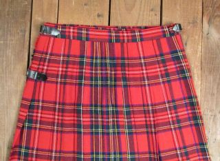 Vintage D.  McArthur of Scotland Pure Wool Tartan Plaid Kilt Skirt Sz.  18 7