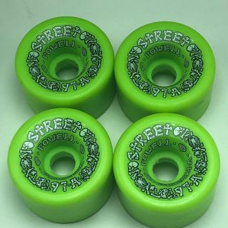 Vintage Skateboard Wheels Peralta Powell Street Bones Skate Board Green 97a Neon