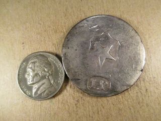 (1859) Chile Silver 1 Peso,  Copiapo War w/ Spain,  Star 1P,  Rare 7