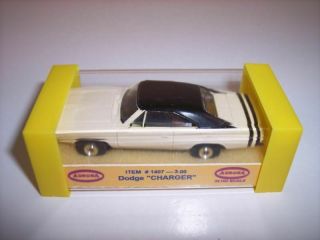 Vintage 1960s Aurora Thunderjet 1407 White 1968 Dodge Charger T - Jet Ho Slot Car