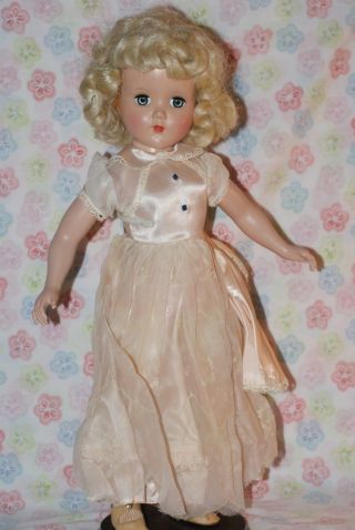 Vintage 17 " Nanette Strung Hard Plastic Walker Doll All