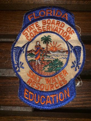 Florida Education State Board Of Conservation Salt Water Resources Patch Old