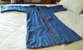 Vintage Japanese Chinese Silk Embroidered Kimono Robe Black 6