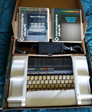 Vintage Commodore Plus/4 Computer W/original Box,  Packaging & Manuals.