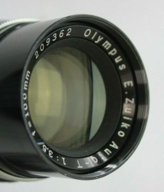 Vintage Olympus PEN F 35mm SLR Film Camera,  100mm Zoom Lens,  Flash,  Case 2