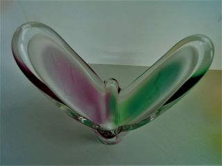 Vintage Scandinavian 60s Flygsfors Coquille Glass Vase signed Paul Kedelv 5
