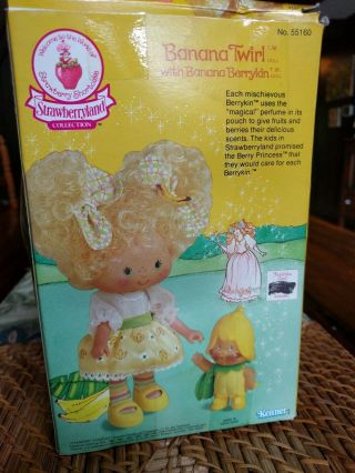 Vintage Rare Strawberry Shortcake Doll Packaging,  Banana Twirl Berrykin Box Only 3