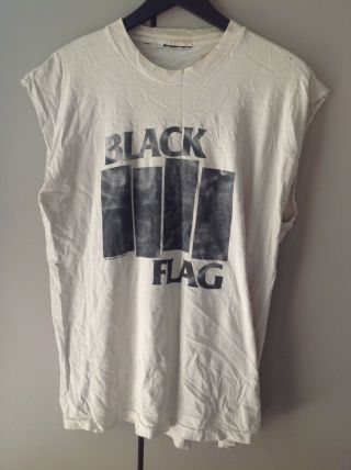 Rozz Williams Owned - Vintage Black Flag T Shirt - Cut Sleeves