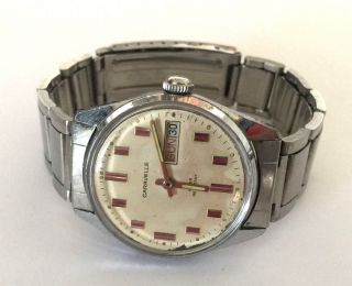 Vintage Collectable Caravelle N3 Mens Wind Up Watch 16 Jewels Day Date Runs