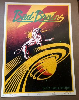 Shepard Fairey Obey Giant BAD BRAINS Signed Numbered Screen Print RARE kaws 2