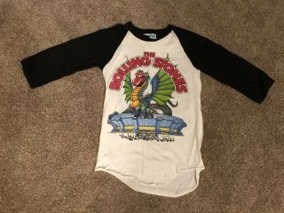 Vintage 1981 Rolling Stones Us Tour Dates Concert Dragon T Shirt Jersey Small