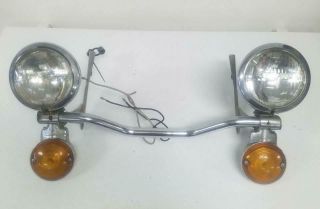 Vintage Harley Davidson Oem Shovelhead Passing Lamp Spotlamp Bar All Orig