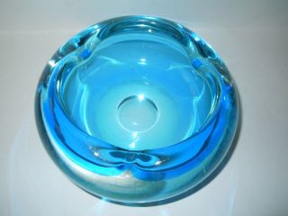 Large Vintage Murano Style Heavy Saphire Blue Art Glass - Decorative