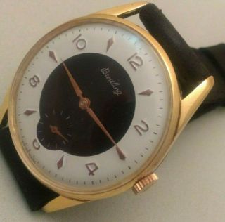 Vintage Breitling Mens Watch,  Swiss,  Gold Plated,  - Cal.  Landeron 523