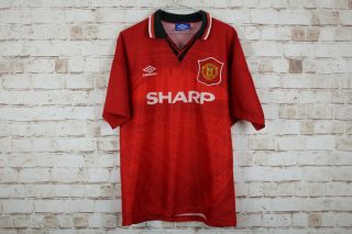 Umbro Manchester United Fc 1994/1995 Home Red Vintage T - Shirt Size M