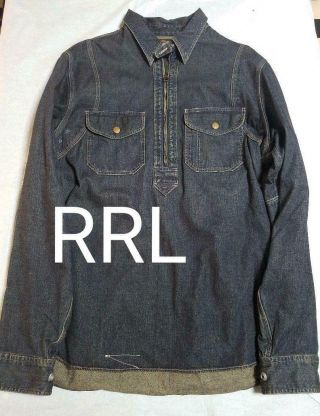 Rrl Pullover Denim Shirt Size M Ralph Lauren Vintage Processing