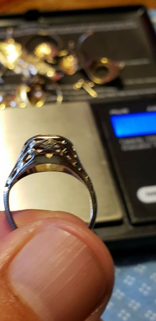 Antique 18k White Gold Ring Setting,  Not Scrap.  Nr