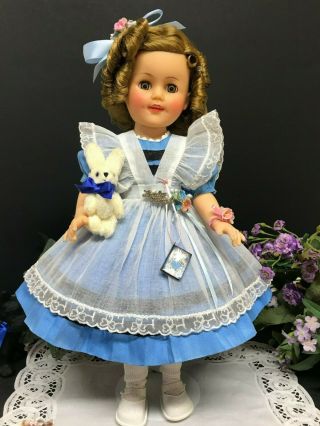Rare Tagged 15 " Ideal Shirley Temple Doll In Alice In Wonderland Outfit