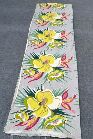 Vintage BARKCLOTH MATERIAL Panel Bright & Bold Colors 14 FEET Long 2
