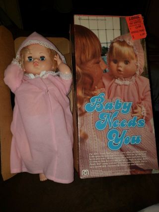 1977 Mego Baby Needs You Doll 1970 