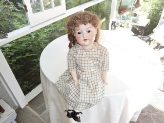 Large 24 " Antique German Armand Marseilles 390 Bisque Head Doll,  Clothes & Shoes