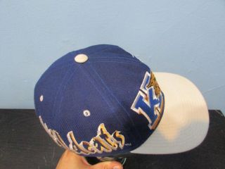 VINTAGE OFFICIAL NCAA KENTUCKY WILDCATS SNAPBACK HAT 1990 ' s WOOL ALL OVER LOGO 8