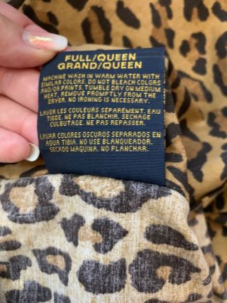 Vintage Ralph Lauren Aragon Leopard Full/Queen Size Duvet Cover Rare HTF 6