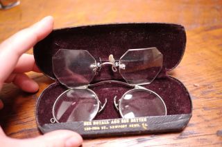 2 Antique Vtg 12kgf Gold Filled Pince Nez Spectacles Gandhi Lennon Eye Glasses