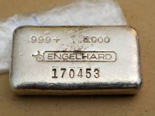 Exceptional Engelhard " Bulls Horn " Canadian 5 Oz.  Vintage Poured Silver Bar Rare