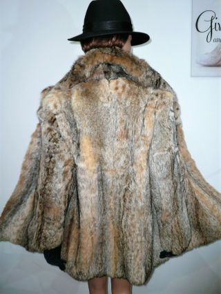 Vintage Real Fur Mink Sable Hue Jacket Coat Vison Рысь Lynx Craft Wear 10 - 12 - 14 4