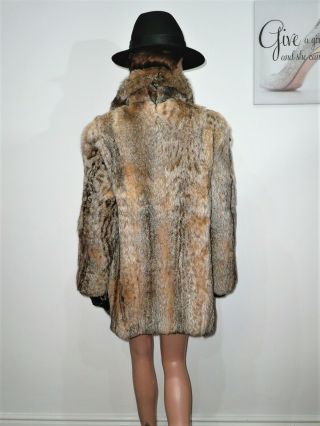Vintage Real Fur Mink Sable Hue Jacket Coat Vison Рысь Lynx Craft Wear 10 - 12 - 14 5