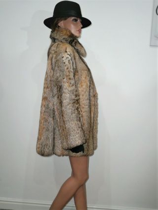 Vintage Real Fur Mink Sable Hue Jacket Coat Vison Рысь Lynx Craft Wear 10 - 12 - 14 8
