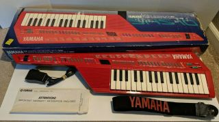 Vintage Red Yamaha Keytar Shs - 10 Fm Digital Keyboard With Midi