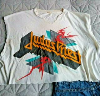 Vintage Judas Priest 1986 Concert Turbo Fuel For Life Tour Tee T Shirt Metal 80s