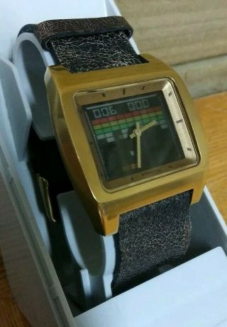 Rare - Fossil Atari Bigtic Watch - Vintage Retro Style Gold Arcade Game