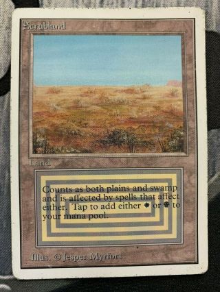 Scrubland - Unlimited Edition - Mtg - Heavily Played - English - Magic