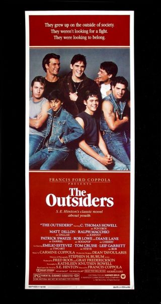 The Outsiders ✯ Cinemasterpieces Movie Poster Insert Rare C9 - C10 1982