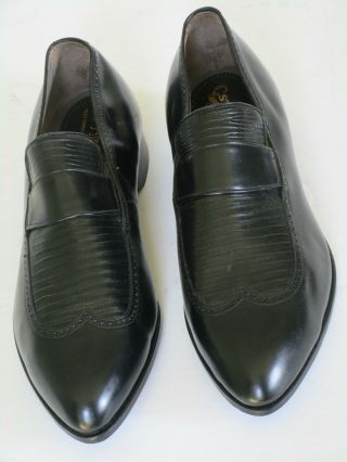 Vintage Stetson Black Leather Slip - On Dress Shoes,  Worn One Time,  Size 11 M