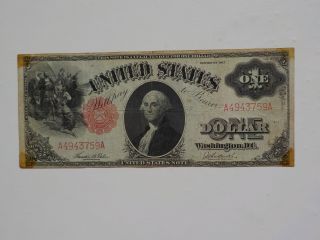 Currency Note 1917 1 Dollar Bill Red Seal Note Paper Money United States Vtg Usa