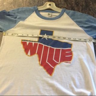 Vintage Unisex Willie Nelson Concert T - Shirt Size Medium 7