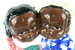 Vintage Black Americana Cookie Jar Ceramic Boy Girl African American Jay Imports 2